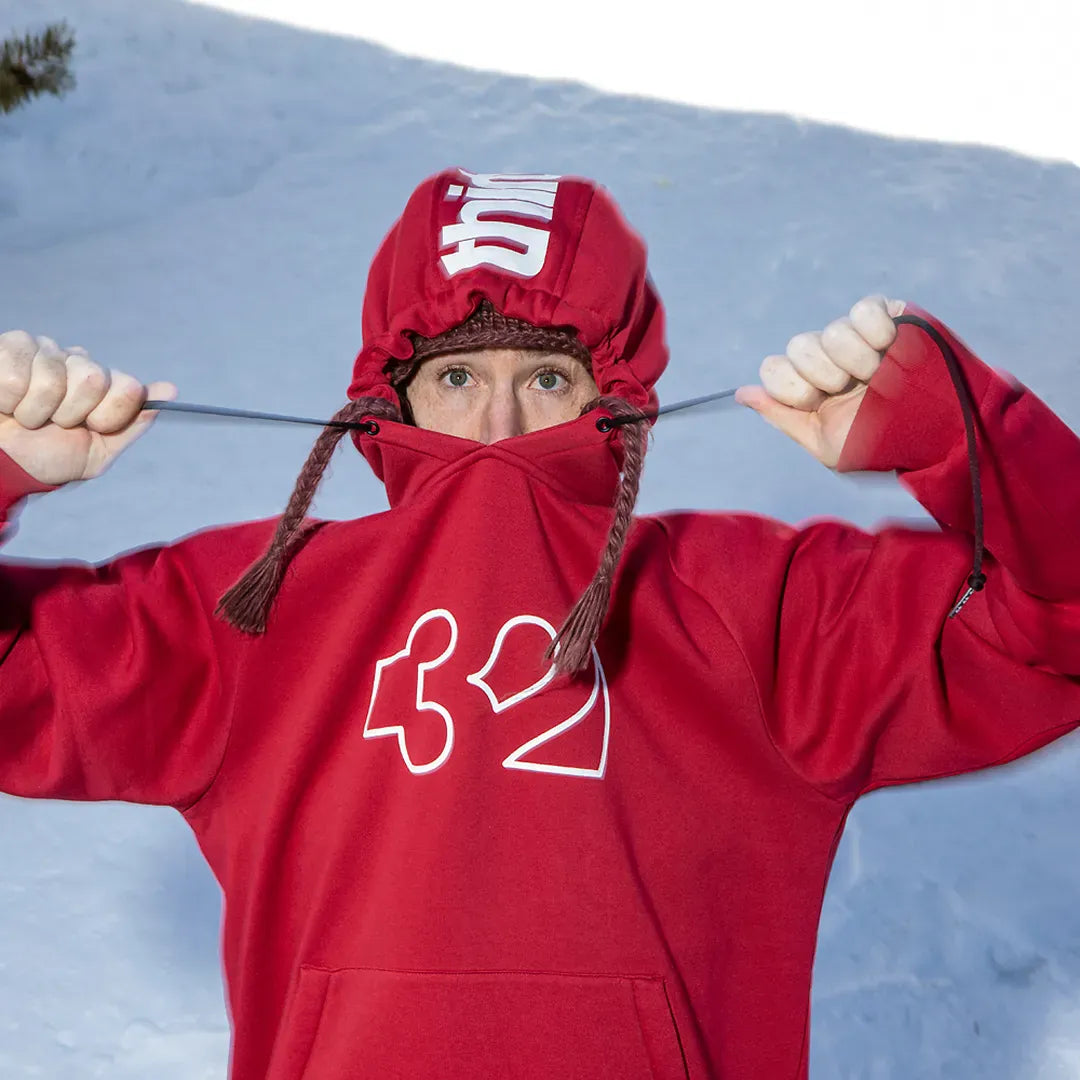 Team Tech x Hansen Screen Hooded Fleece Brick | thirtytwo EU Screen Hooded Fleece ThirtyTwo Snowboard gear boots and bindings