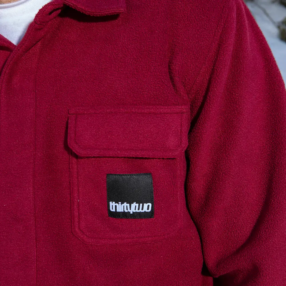 Rest Stop x Hansen Shirt Novelty Fleece Brick | thirtytwo EU Novelty Fleece ThirtyTwo Snowboard gear boots and bindings