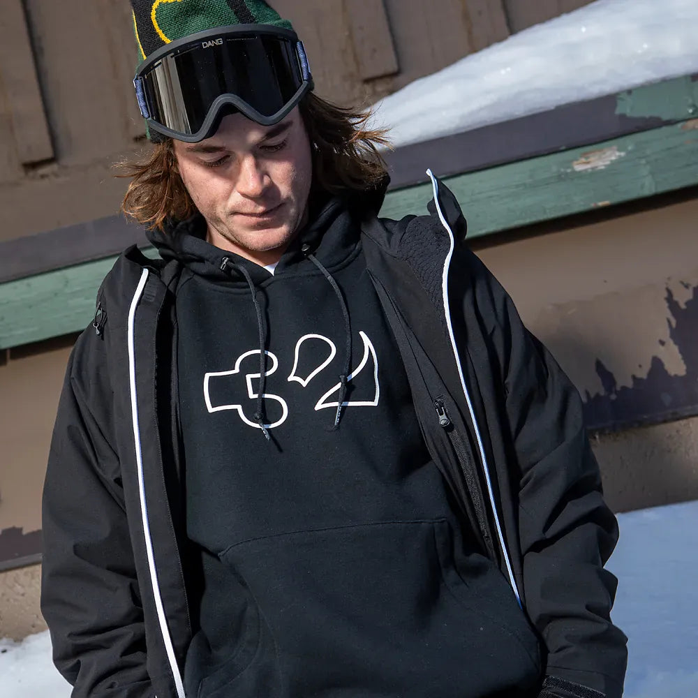 Team Tech x Kerkela Pullover Screen Black | thirtytwo EU Screen Hooded Fleece ThirtyTwo Snowboard gear boots and bindings