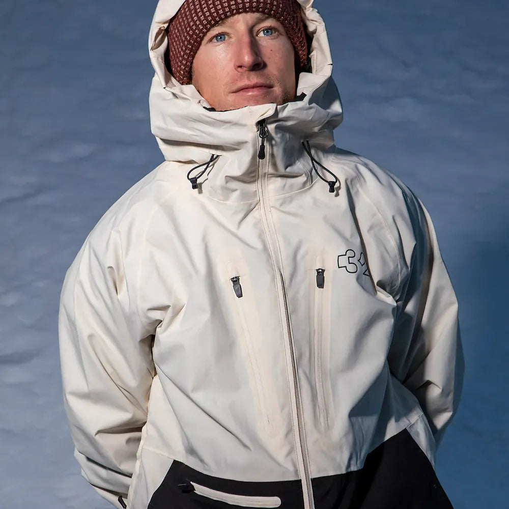 TM Recycled x Visintainer Jacket Off White | thirtytwo EU Non-Insulated Jacket ThirtyTwo Snowboard gear boots and bindings