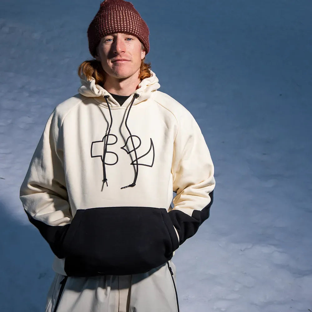 Team Tech x Visintainer Hoodie Off White | thirtytwo EU Screen Hooded Fleece ThirtyTwo Snowboard gear boots and bindings