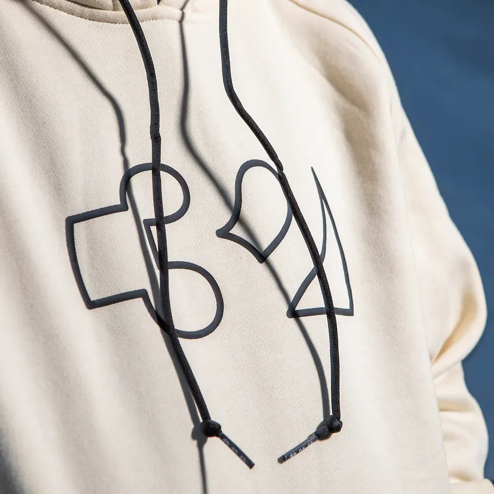 Team Tech x Visintainer Hoodie Off White | thirtytwo EU Screen Hooded Fleece ThirtyTwo Snowboard gear boots and bindings