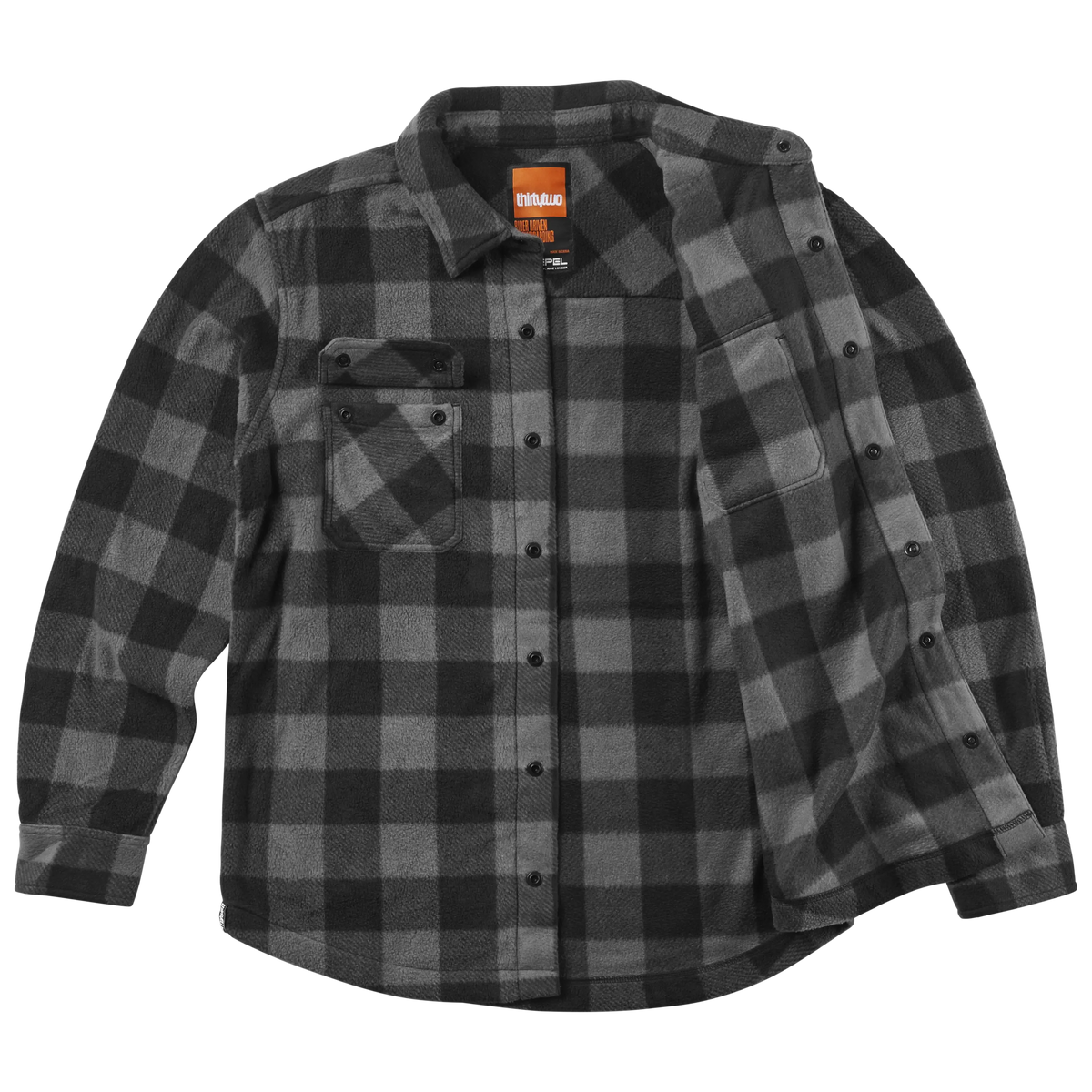 Rest Stop Shirt Novelty Fleece Charcoal | thirtytwo EU Novelty Fleece ThirtyTwo Snowboard gear boots and bindings