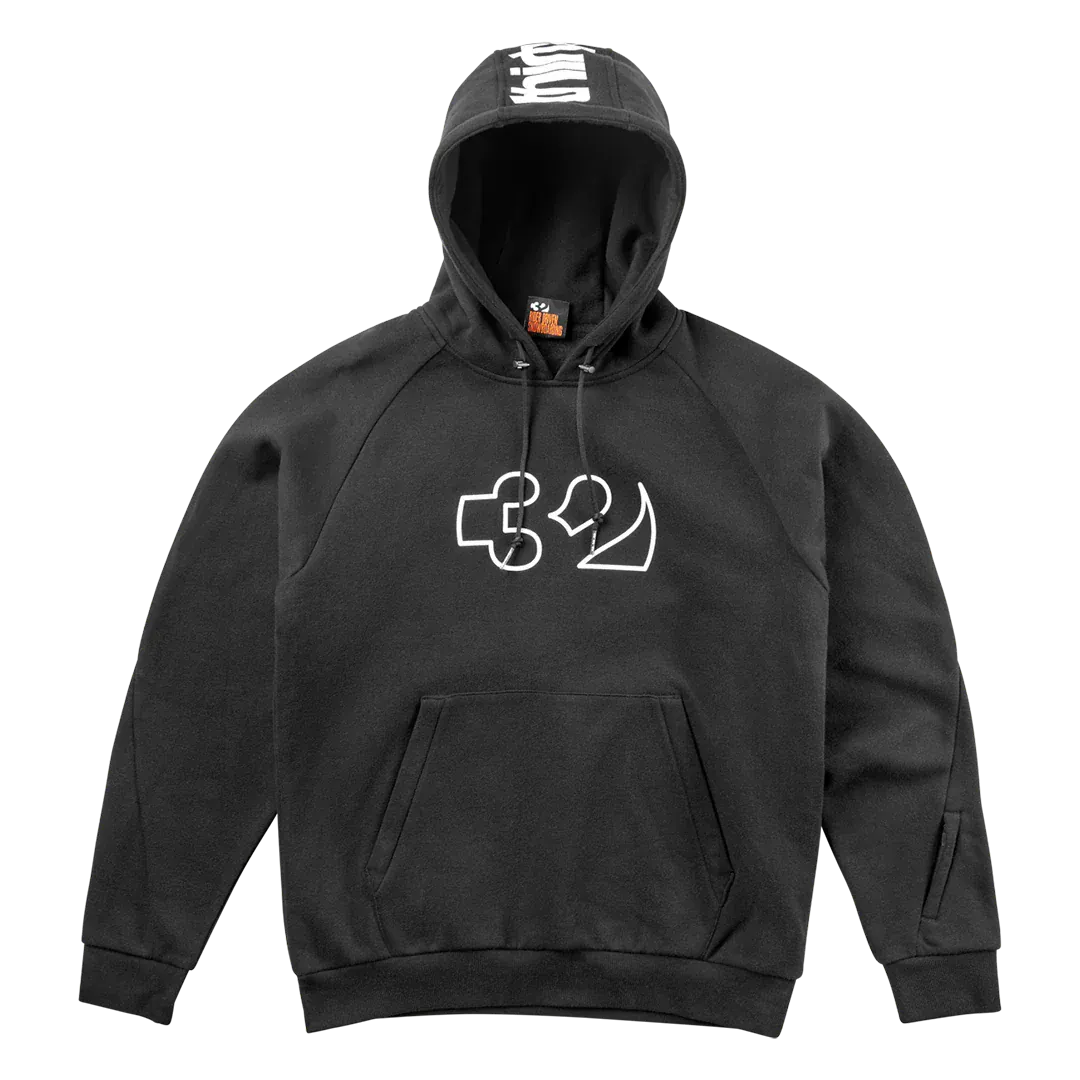 Team Tech x Kerkela Pullover Screen Black | thirtytwo EU Screen Hooded Fleece ThirtyTwo Snowboard gear boots and bindings