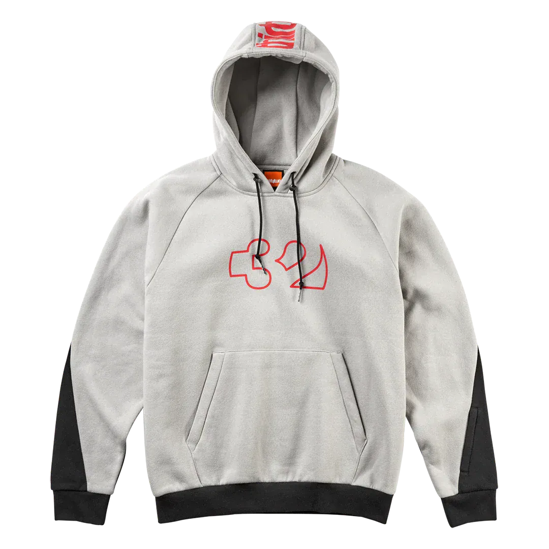 Team Tech x Fava Pullover Fleece Cement | thirtytwo EU Screen Hooded Fleece ThirtyTwo Snowboard gear boots and bindings