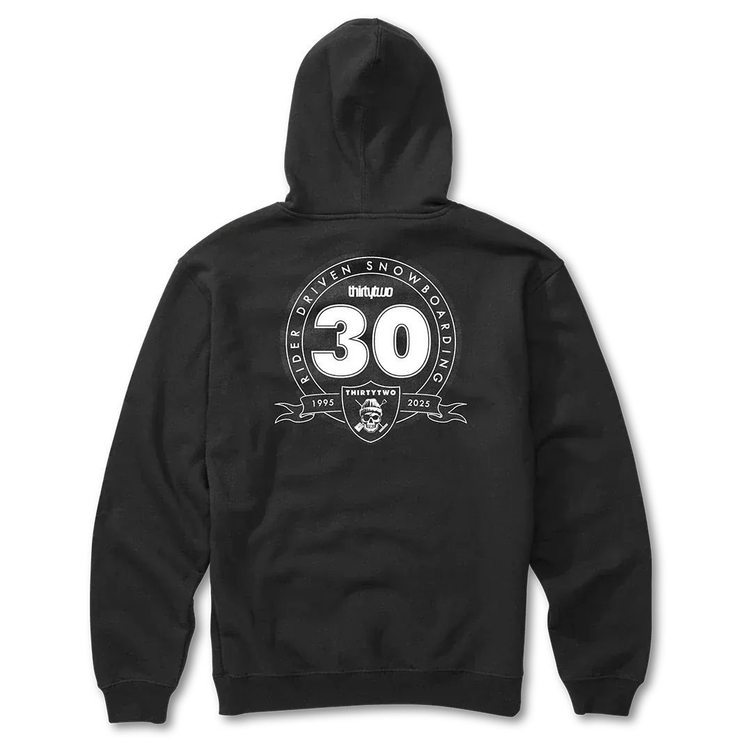 30 Year Pullover Screen Hooded Fleece Black | thirtytwo EU Screen Hooded Fleece ThirtyTwo Snowboard gear boots and bindings