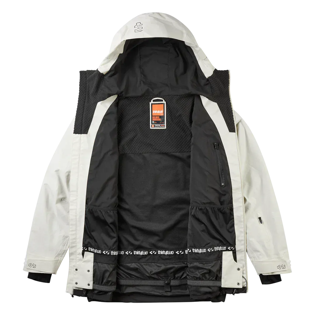 TM Recycled x Visintainer Jacket Off White | thirtytwo EU Non-Insulated Jacket ThirtyTwo Snowboard gear boots and bindings
