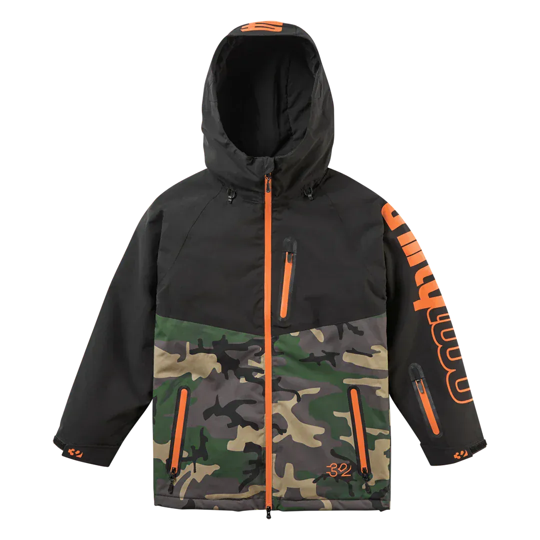 Youth Grasser Non - Insulated Jacket Black/Orange | thirtytwo EU Non-Insulated Jacket ThirtyTwo Snowboard gear boots and bindings