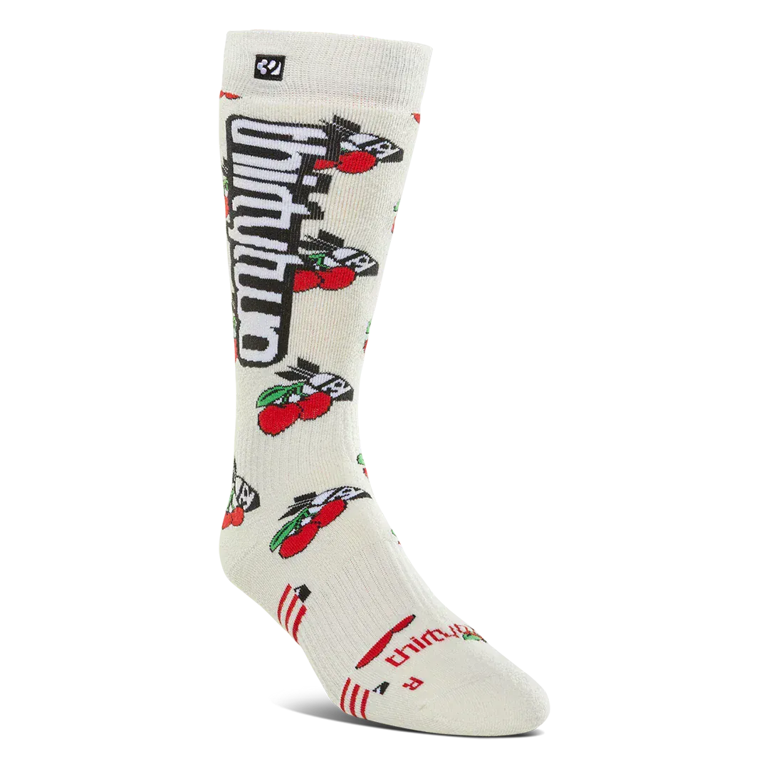 Women's Merino Specialty Sock White/Red | thirtytwo EU Specialty Sock ThirtyTwo Snowboard gear boots and bindings