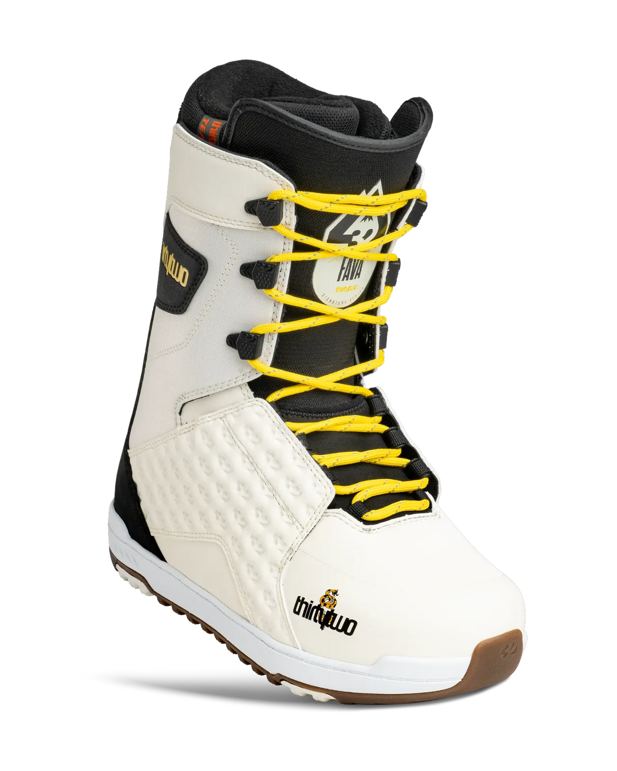 Lashed Fava Boots Thirtytwo White / Black / Yellow / 7 Snowboard gear boots and bindings T.27.BTM.LSF.118.070.1 7630961800277
